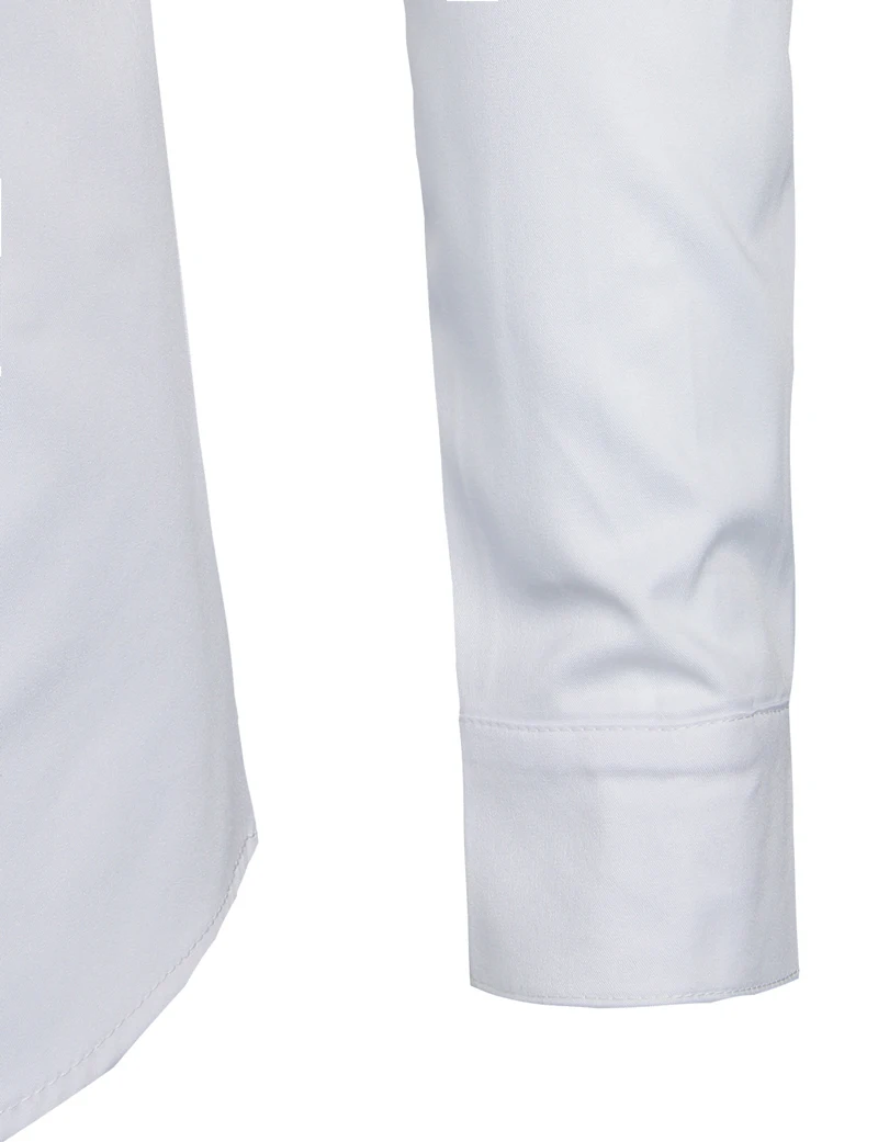 Белая классическая рубашка с бандажным воротником Мужская облегающая - Фото №1