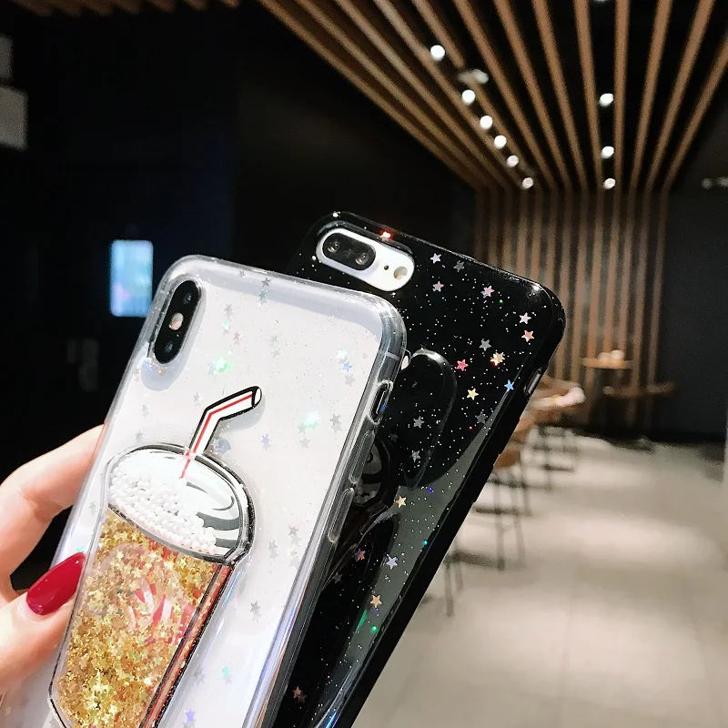 Корейский маленький чехол для iPhone 6 6S 7 8Plus X XS XR XSMAX Высококачественный ТПУ с жидким