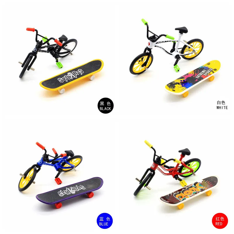 random color Мини-модель велосипеда Флик Finger Bikes игрушечные велосипеды bmx для детей мальчиков веселый рождественский подарок на день рождения велосипедный коллекционный пакет - Цвет: random color