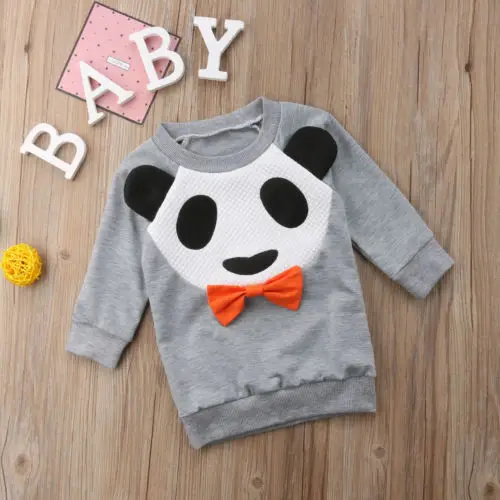 New Kid Girl Cartoon Panda Casual Hoode Sweatshirt Dress Clothes Princess Kids Baby jersey | Детская одежда и обувь