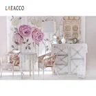 Laeacco серый белый цветок деревянный настенный стол стул детский интерьер фото фоны для фотосъемки Фотостудия