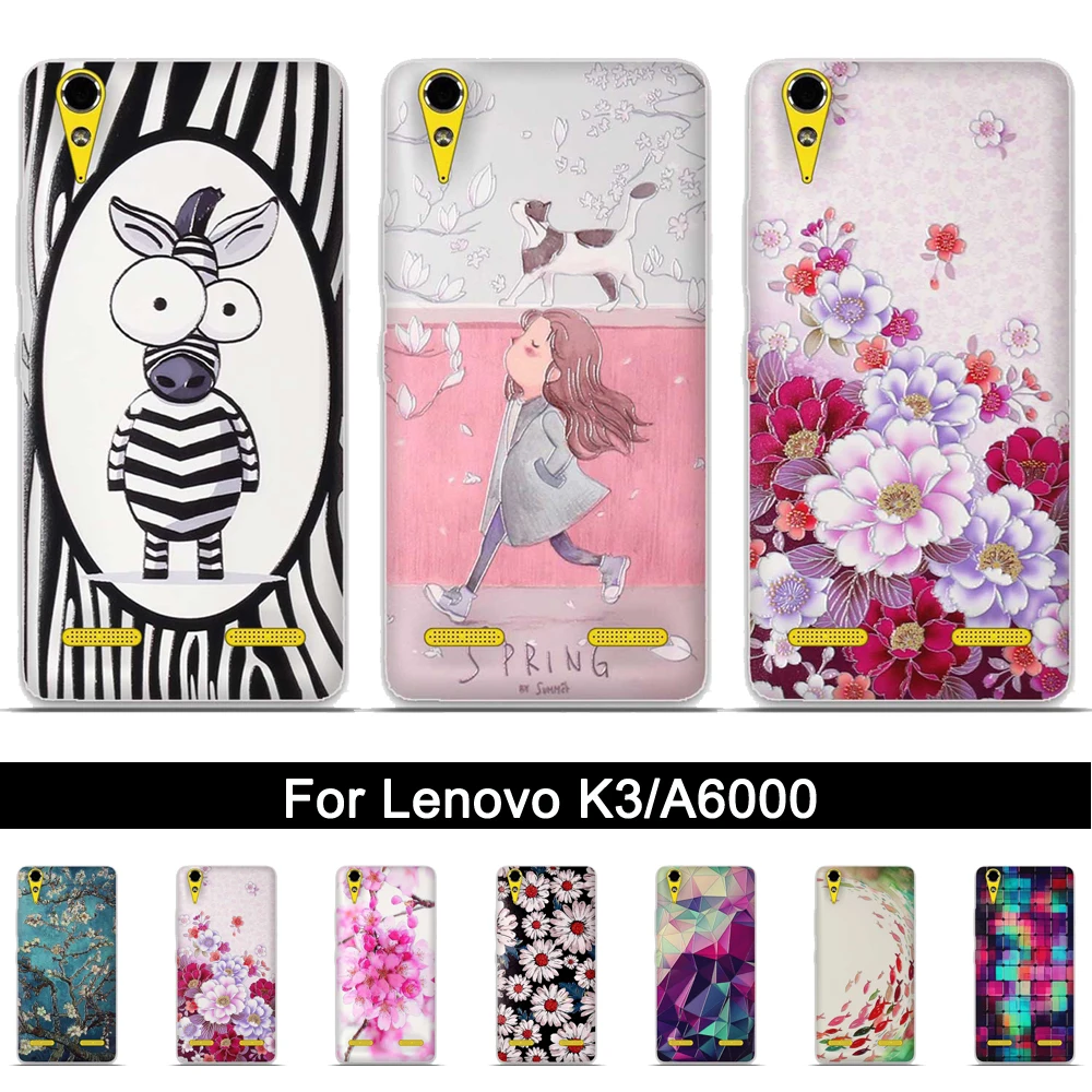 Мягкий чехол из ТПУ Для Lenovo A6010 A6000 a 6010 6000 задняя крышка для телефона K3 k 3 рельефный