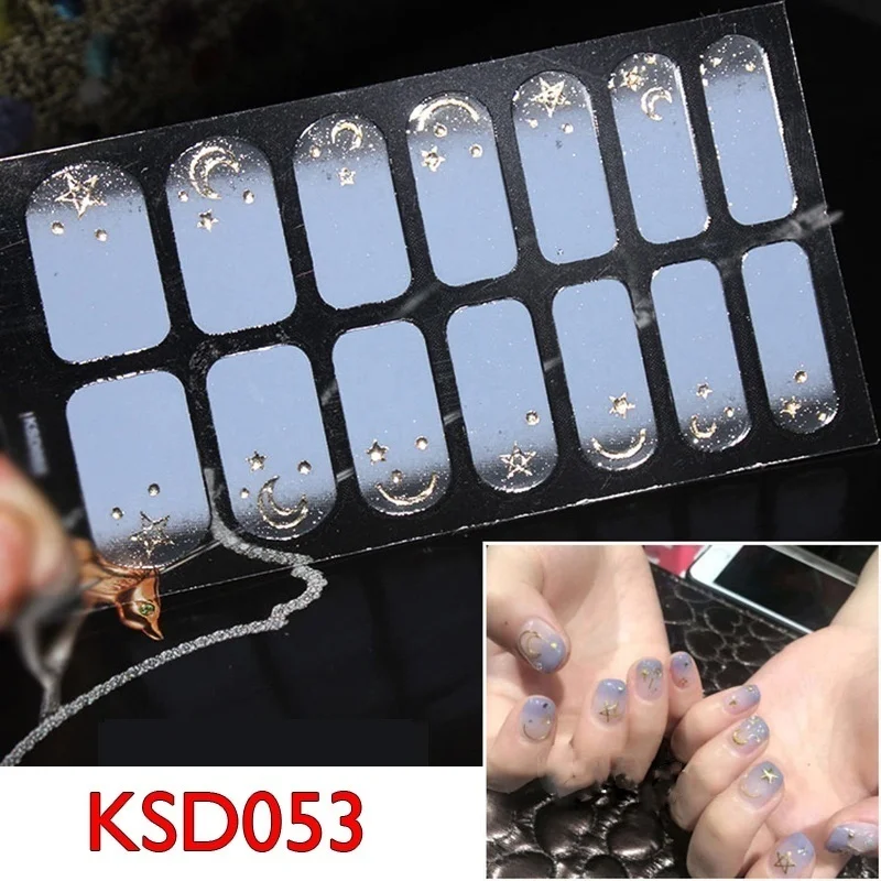 KSD053 Леди KINDOM DIY 3D звезды и луна для дизайна ногтей наклейки накладные ногти Водонепроницаемый дизайн ногтей окружающую среду фольга для обертывания ногтей - Цвет: KSD053