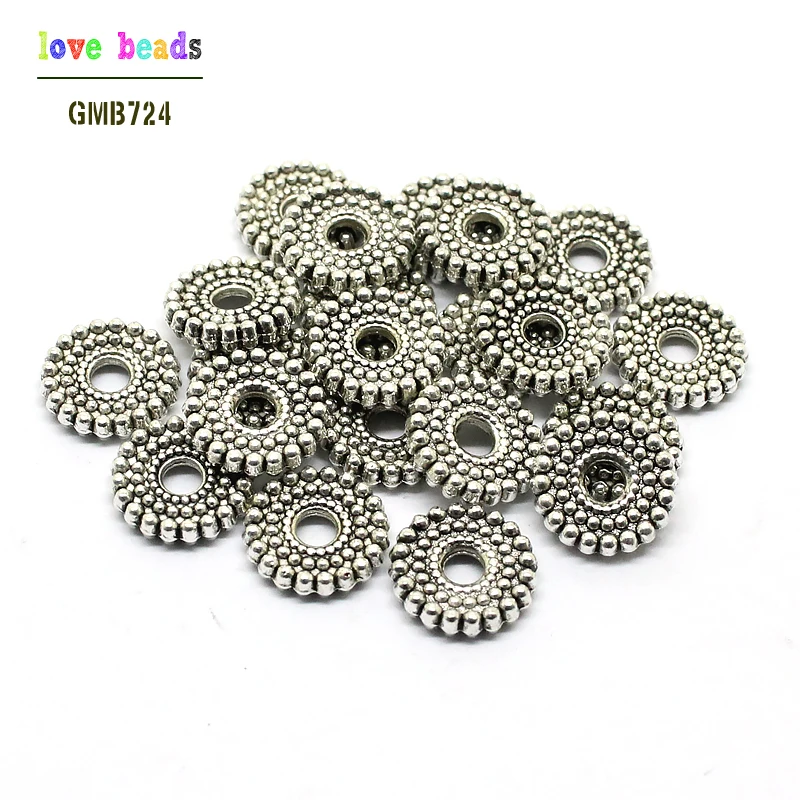 50 шт. вставка металлические бусины из цинкового сплава в виде древней серебро