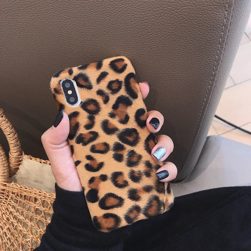 Модный Леопардовый Шерстяной Чехол для телефона iphone XS Max чехол XR X 6 6S 8 7 plus