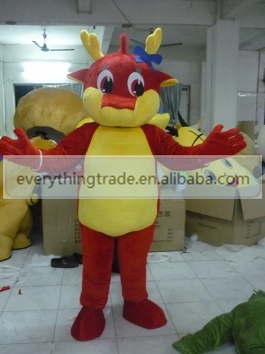 New arrival 2014 Adult lovely cartoon big eyes little red dragon mascot costume fancy dress party costumes adult size | Тематическая