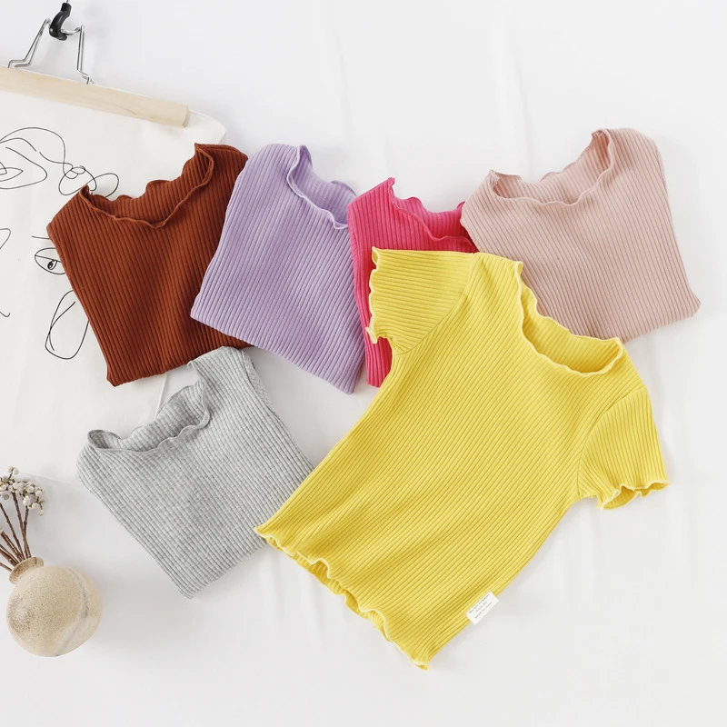 Одежда для маленьких девочек летняя брендовая футболка с короткими рукавами