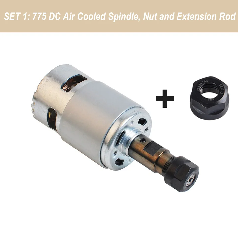 Spindle Rod Nut Daedalus 775 мотор шпинделя 12 В 10000 об/мин DC шпиндель с воздушным охлаждением с гайкой удлинитель для ЧПУ 3018 2418 1610 Pro гравер - Цвет: Spindle Rod Nut