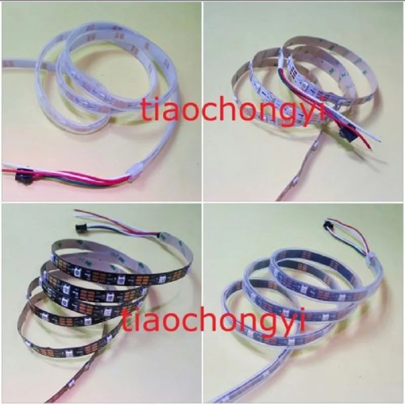 WS2812B 5050 RGB Светодиодная лента 1 м-5 м 150 300 светодиодов индивидуальный адресуемый 5 в
