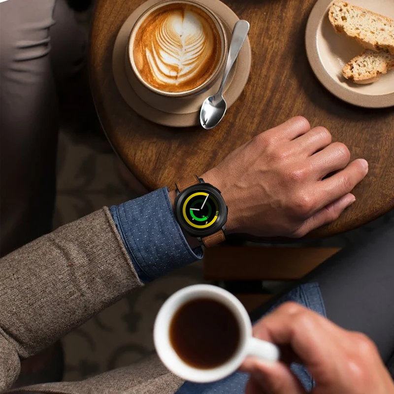 Кожаный ремешок для наручных часов Garmin Vivoactive 3 Samsung Gear Sport S4 Сменные аксессуары