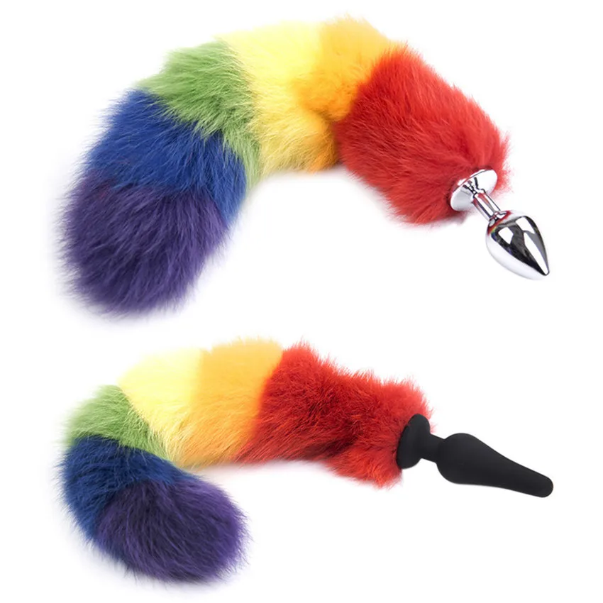 Tail Rainbow Color Fox Anal Plug Butt Silicone Or Metal Faux | Красота и здоровье