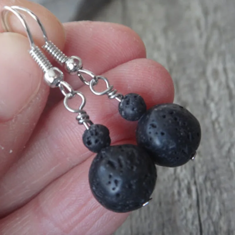 1 пара) натуральный лавовый камень эфирное масло фотоароматерапия ювелирные