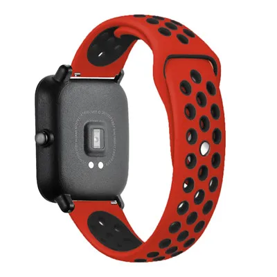Спортивные браслеты для Xiaomi Huami Amazfit Bip силиконовый ремешок Браслет замена Браслет для Huami Amazfit Bip BIT PACE Lite Youth - Цвет: Red black