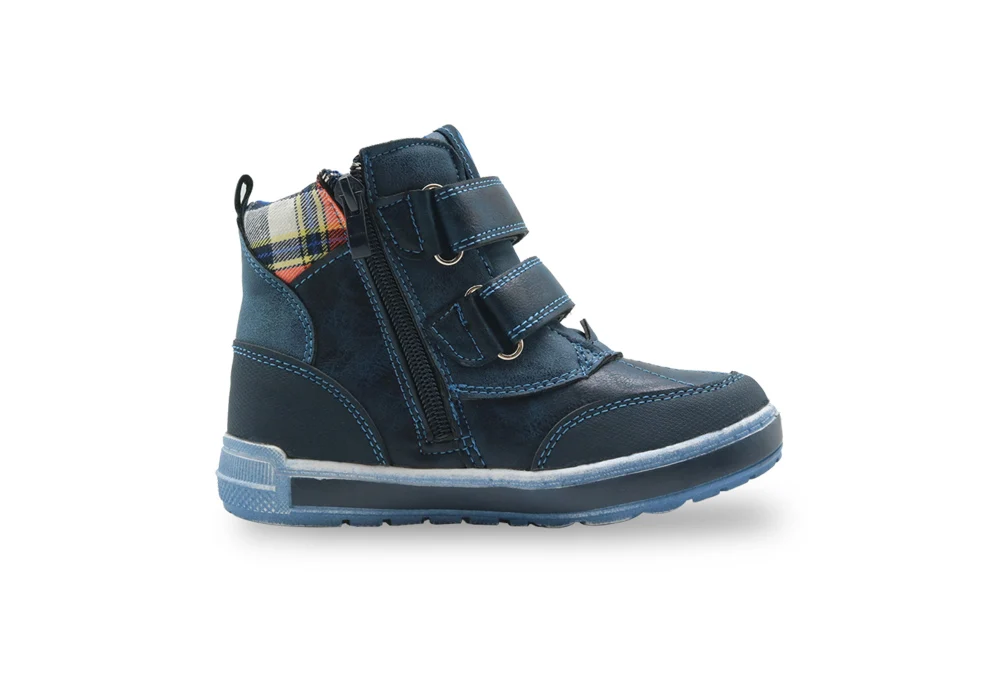 Apakowa Autumn Spring Toddler Boys Martin Boots PU Leather Ankle Boots Flat Sneakers for Boy with zip Little Kids Shoes Footwear