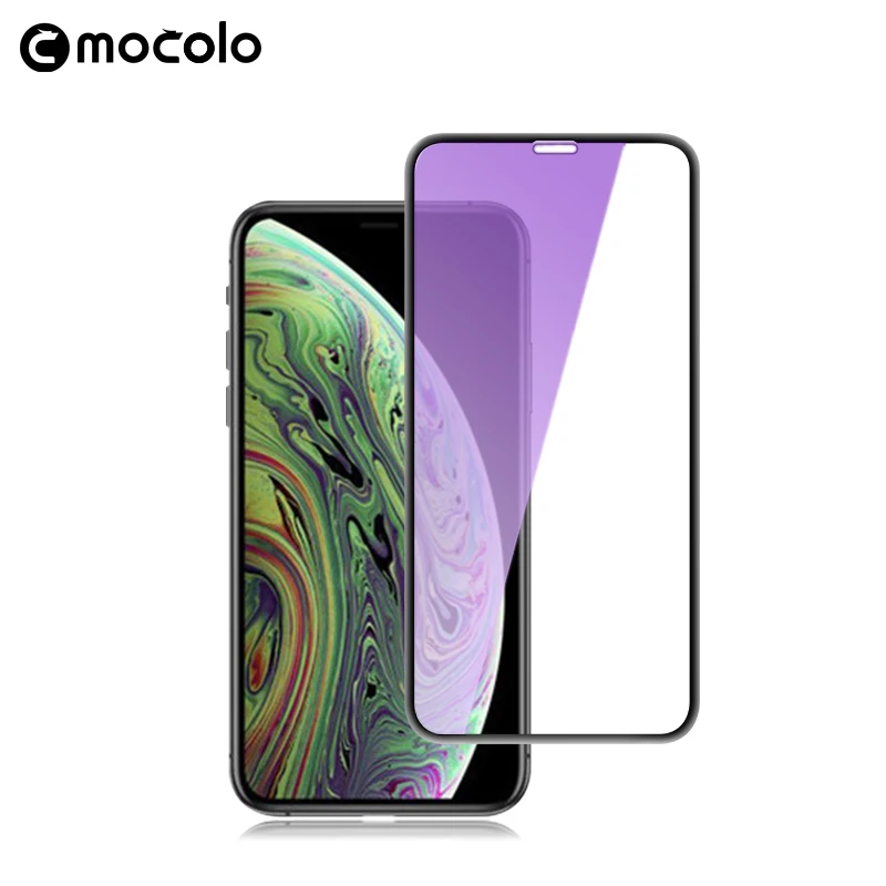 Mocolo анти-синий луч 3D изогнутое премиум стекло для iPhone XS MAX полное покрытие экрана протектор Закаленное стекло пленка для iPhone XS XR