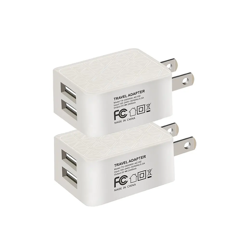 Зарядное устройство сетевое с двумя USB портами 12 Вт 2 4 А 50 шт.|Зарядные устройства