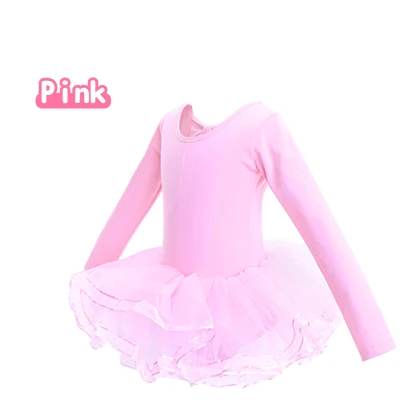 Pink Детское балетное платье-пачка для девочек, балетные танцевальные костюмы с бантом сзади, гимнастический купальник, фатиновое трико с юбкой для танцев - Цвет: Pink