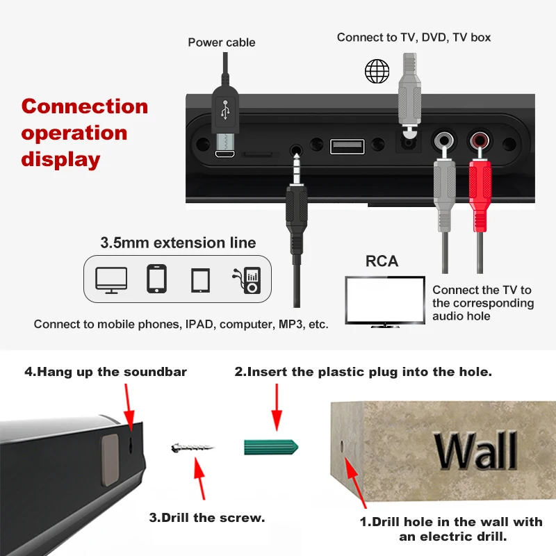 2019 сильные басы аудио колонки проводные и беспроводные Bluetooth 5 0 звуковые панели