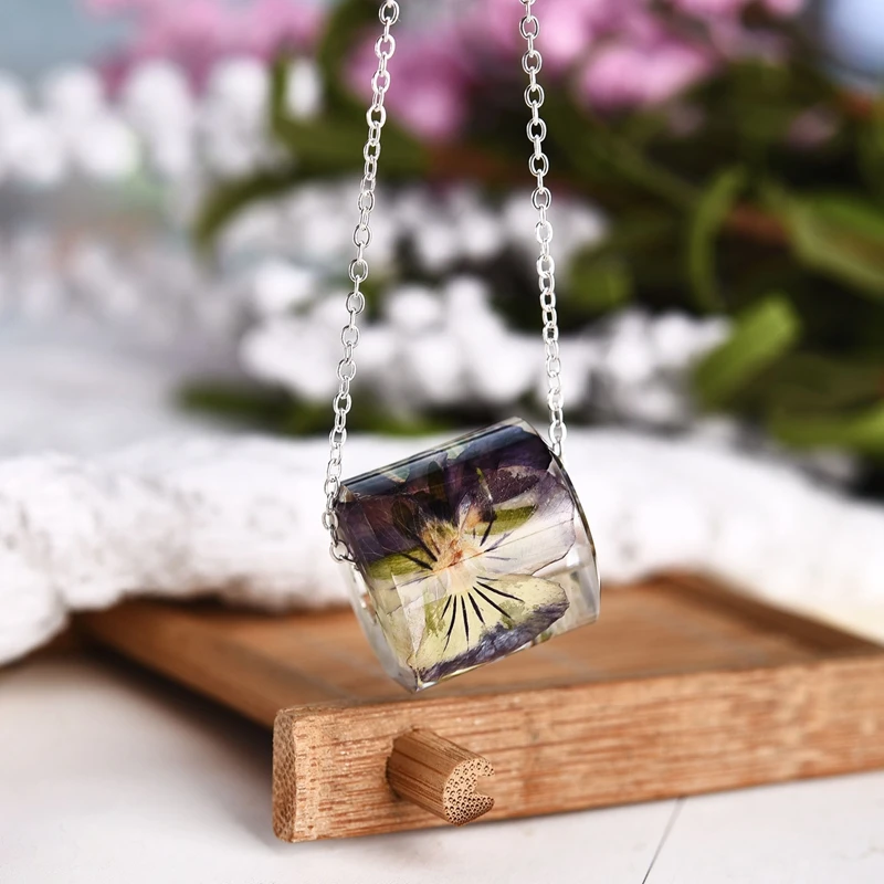 Danze уникальный ручной работы Boho прозрачный пластик сушеный цветок колье с