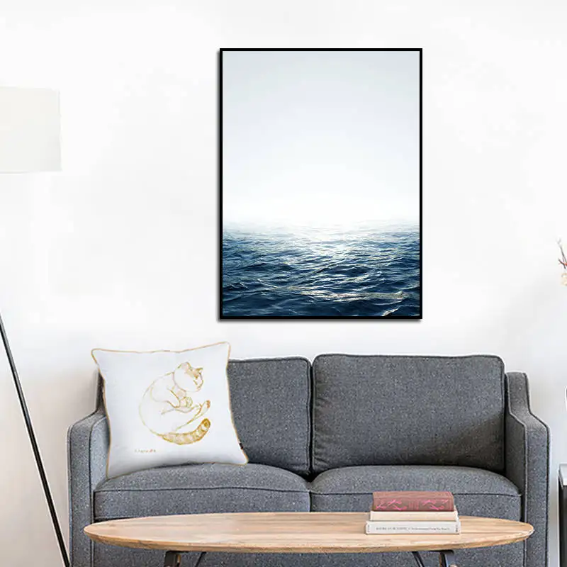 Abstract Minimalist Art Sea Posters And Prints Wall Canvas Painting Pictures For Living Room Nordic Decoration | Дом и сад