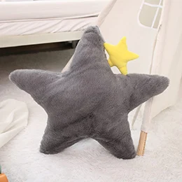 Grey star Фэнтези желтая звезда Луна Корона сердце форма плюшевая подушка мягкая подушка для дивана стула подушка из искусственного меха кролика спинка для кормящих девочек - Цвет: Grey star