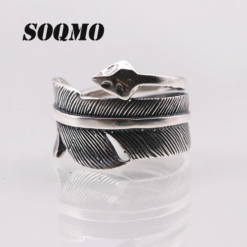 Кольцо с перьями SOQMO SQM158 для мужчин и женщин классическое ювелирное изделие из 100%