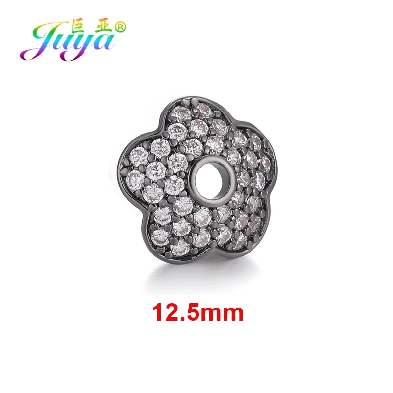 4 Pieces Metal Black Juya, ручная работа, кисточки, серьги, аксессуары 8, 10, 12 мм, украшение, цветок, разделитель, бусины, шапки для рукоделия, для женщин, модное Изготовление ювелирных изделий - Цвет: 4 Pieces Metal Black