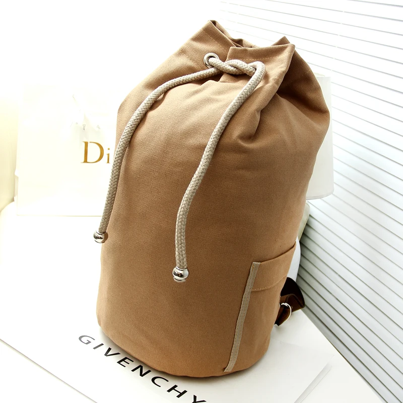 Sport Bag Training Gym Men Woman Fitness Bag Vintage Canvas Drawstring Backpack Rucksack Travel Daypack Gym Bag Sac De Sport - Цвет: Khaki