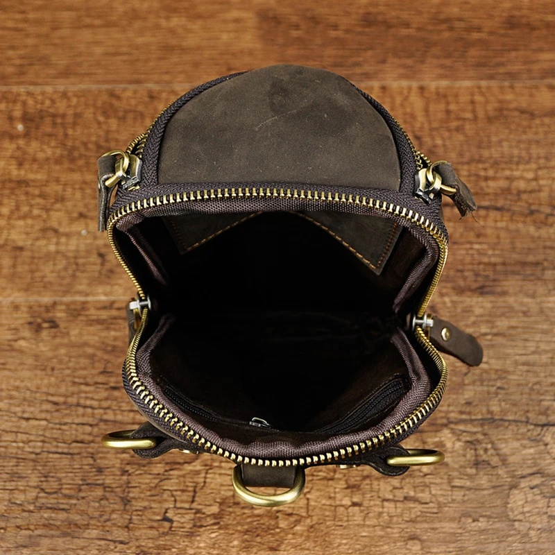 

Oil Wax/Crazy Horse Cowhide For Men Small Shoulder Messenger Bags Hip Bum Belt Hook Fanny Pack Purse Genuine Leather Waist Bag