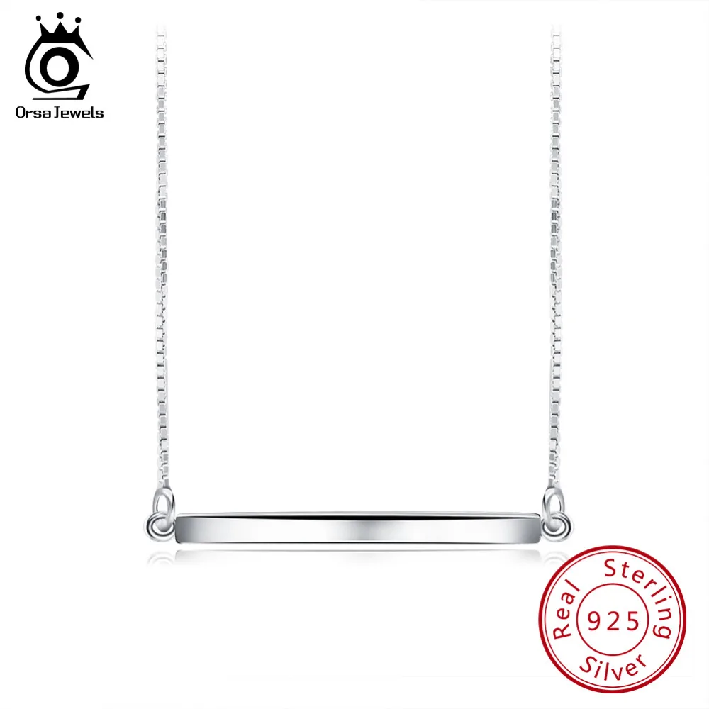 ORSA JEWELS 925 пробы Серебряное ожерелье с подвеской для мужчин/женщин Настоящее Серебряное колье модное ювелирное изделие подарок для влюбленных SN09