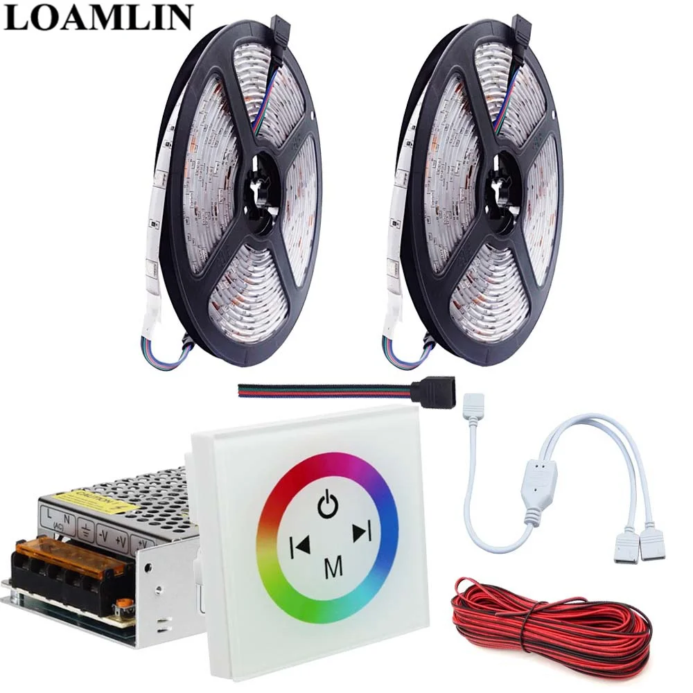 5050SMD 30 светодиодов/м RGB светодиодные полосы света Сенсорная панель Led контроллер