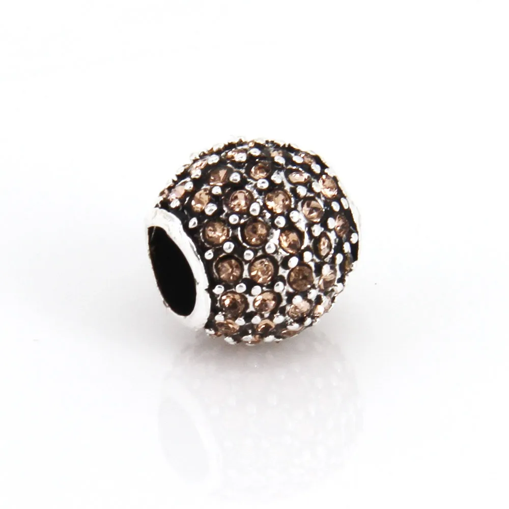 Браслет Thomas Full цвета шампанского с фианитами украшенный бусинами подходит для