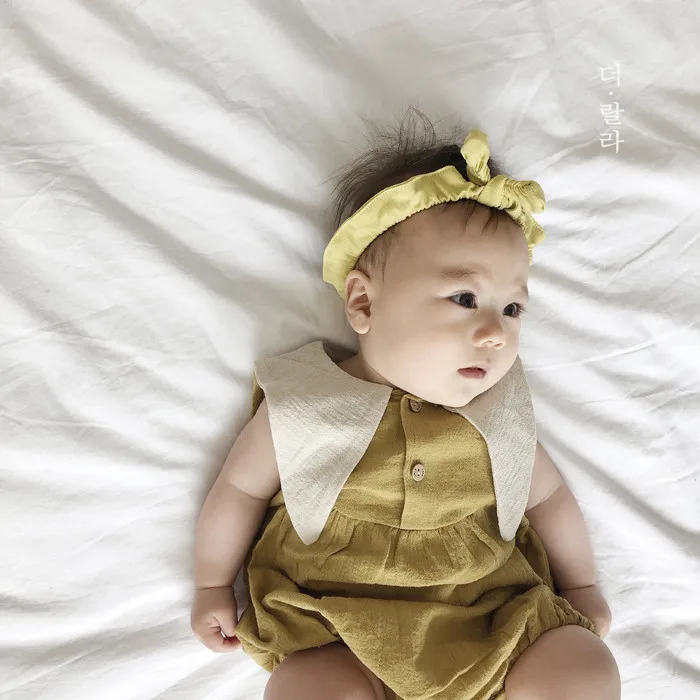 Комбинезоны в Корейском стиле для маленьких мальчиков и девочек льняная детская