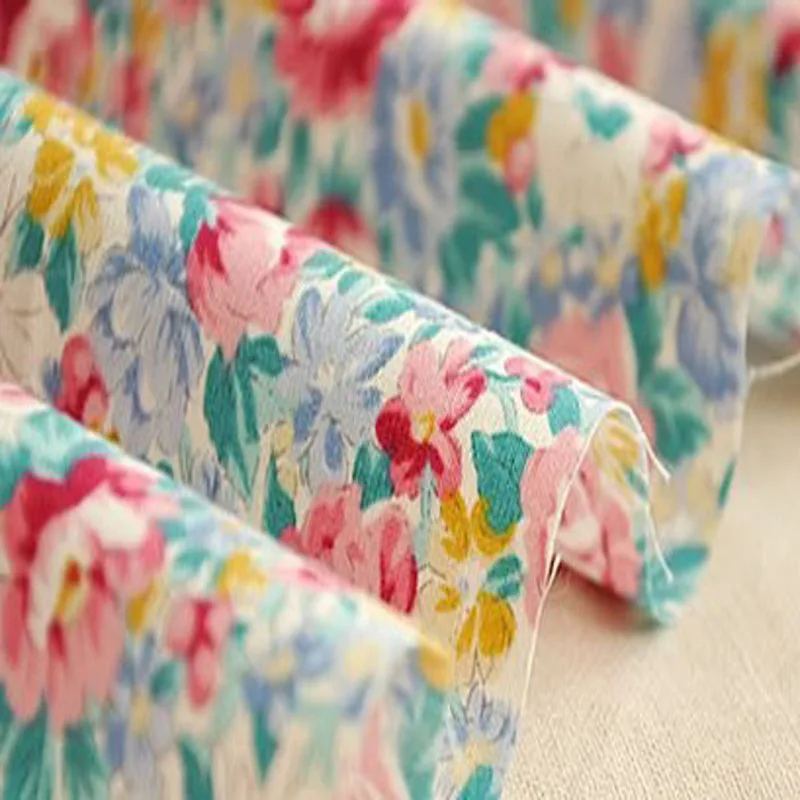 Красивая хлопчатобумажная Поплиновая ткань с цветочным принтом 50x140 см 5 цветов