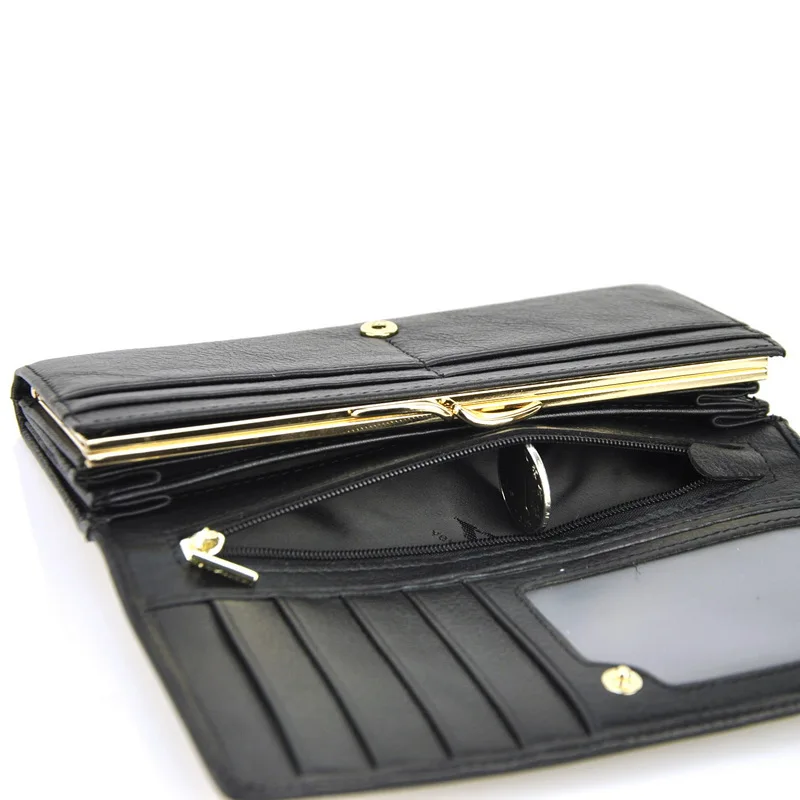 Классический длинный клатч из натуральной кожи двойной кошелек для мобильного