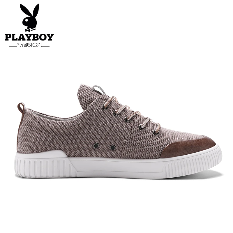 PLAYBOY/Новинка года; брендовая мужская обувь; сезон весна-осень; дышащая повседневная обувь на плоской подошве со шнуровкой; парусиновая обувь; дышащие мокасины