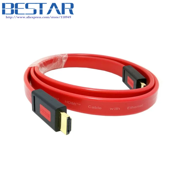 Красный и черный цвет Overmold HDTV 1080p HDMI 1 4 Мужчина к мужчине плоский тонкий кабель 3