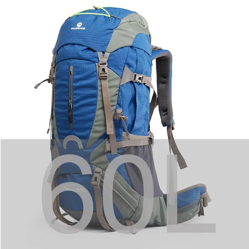 Maleroads 50L 60L профессиональный рюкзак для альпинизма, походная сумка для путешествий, походный рюкзак для мужчин и женщин - Цвет: Blue 60L