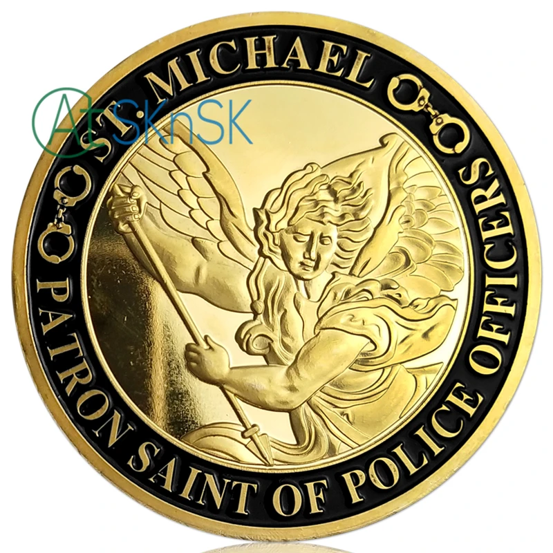 50 шт./лот Saint Michael Patron Of Police Coin|Безвалютные монеты| |