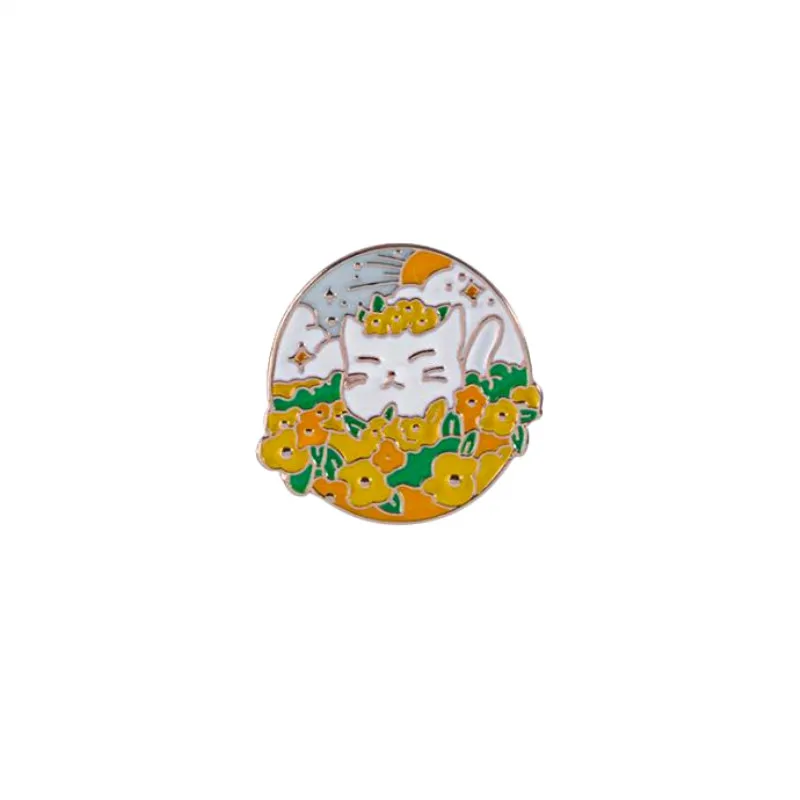 Timlee X048 Новый мультфильм милые капли масла Кот вишни цветок металлические броши