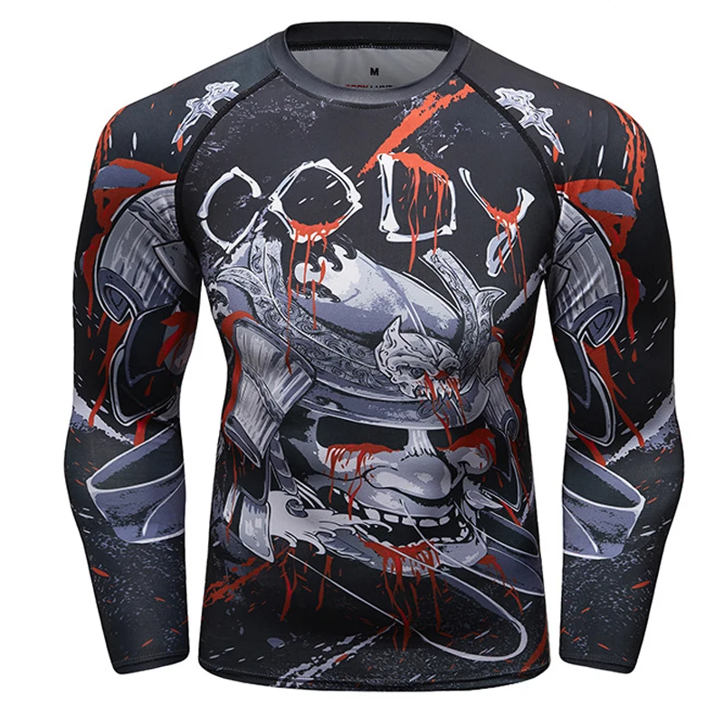 Mma Rashguard Муай Тай спортивная футболка с длинным рукавом быстросохнущая потливая
