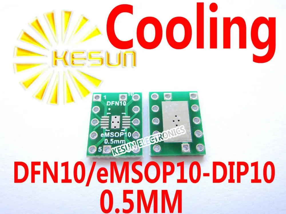 

100PCS DFN10 eMSOP10 turn DIP10 0.5MM Pitch With Cooling IC adapter Socket / Adapter plate PCB