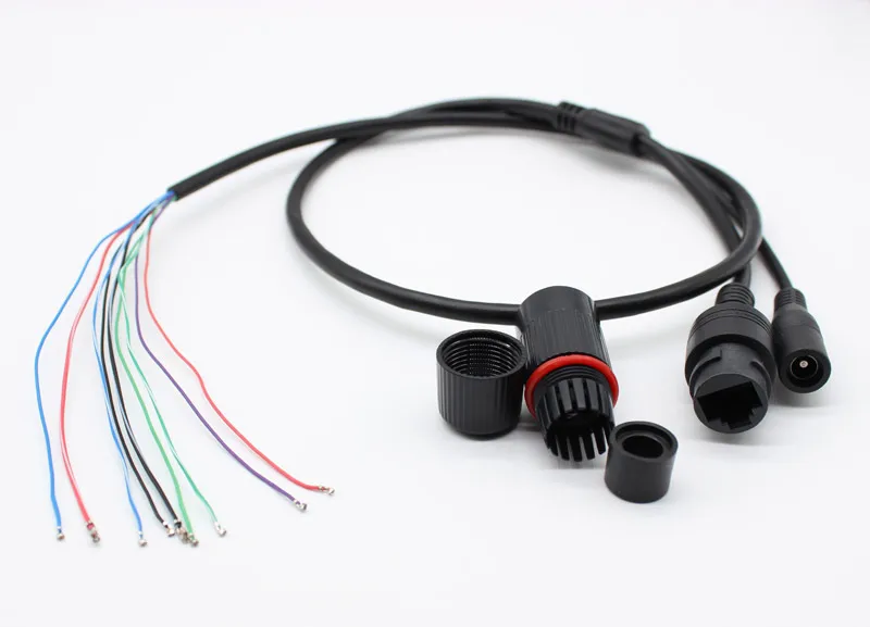 Weatherpoof CCTV IP Сетевая камера PCB модуль видео кабель питания RJ45 Женский и DC Мужской разъемы с терминалами