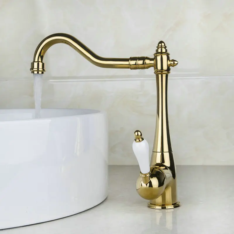 Torayvino Antique Copper /Chrome / ORB Gold Finish Swivel Brass Deck Mounted Tap Kitchen Sink Faucet Mixer Taps | Обустройство дома