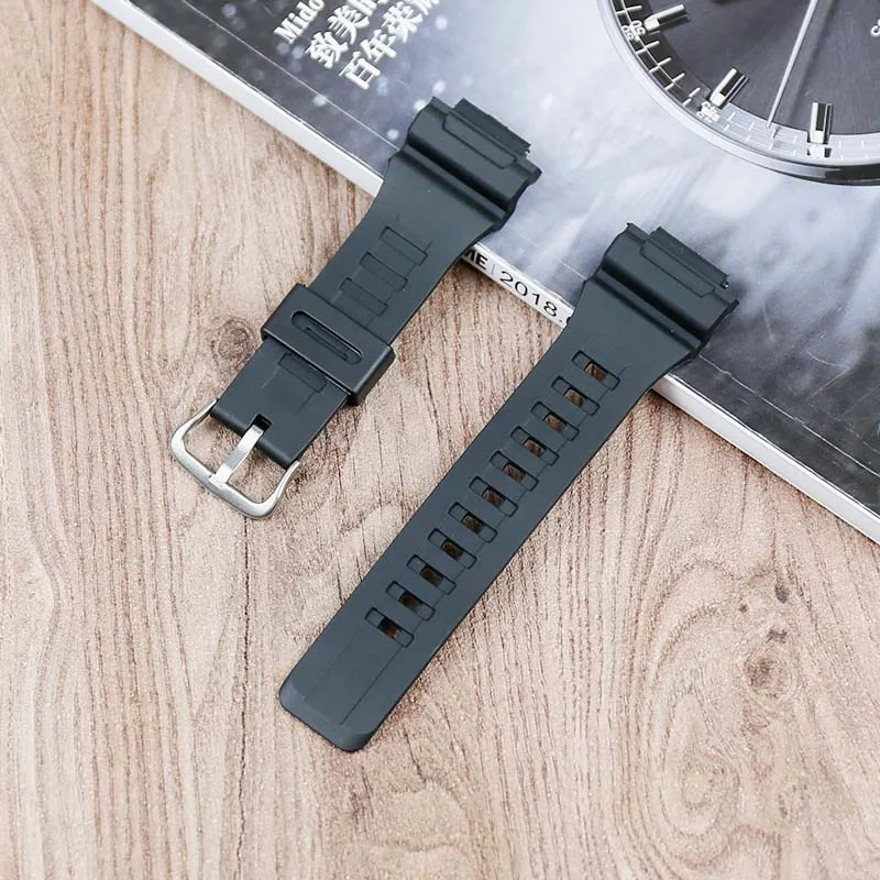 

Natural resin strap men's watch accessories pin buckle for Casio AQ-S810W AQ-S800W-1A sports waterproof silicone strap