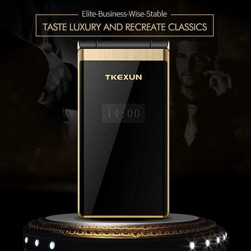TKEXUN флип сенсорный HandwritingScreen 3 0 &quotдисплей телефон скорость DialSOS металлический