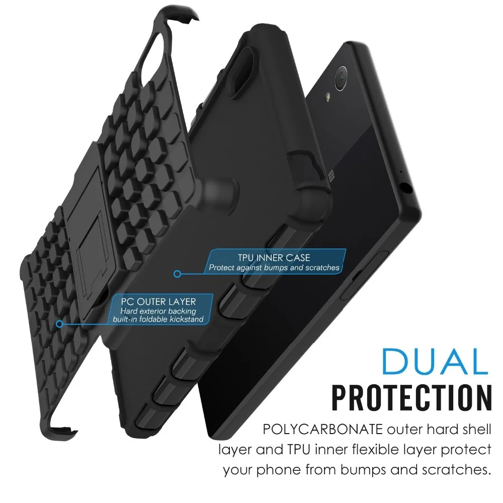 Для Sony Xperia Z3 Compact case 3 в 1 Броня Противоударный Защитная Back Case Cover Z4 Z5 Компактный