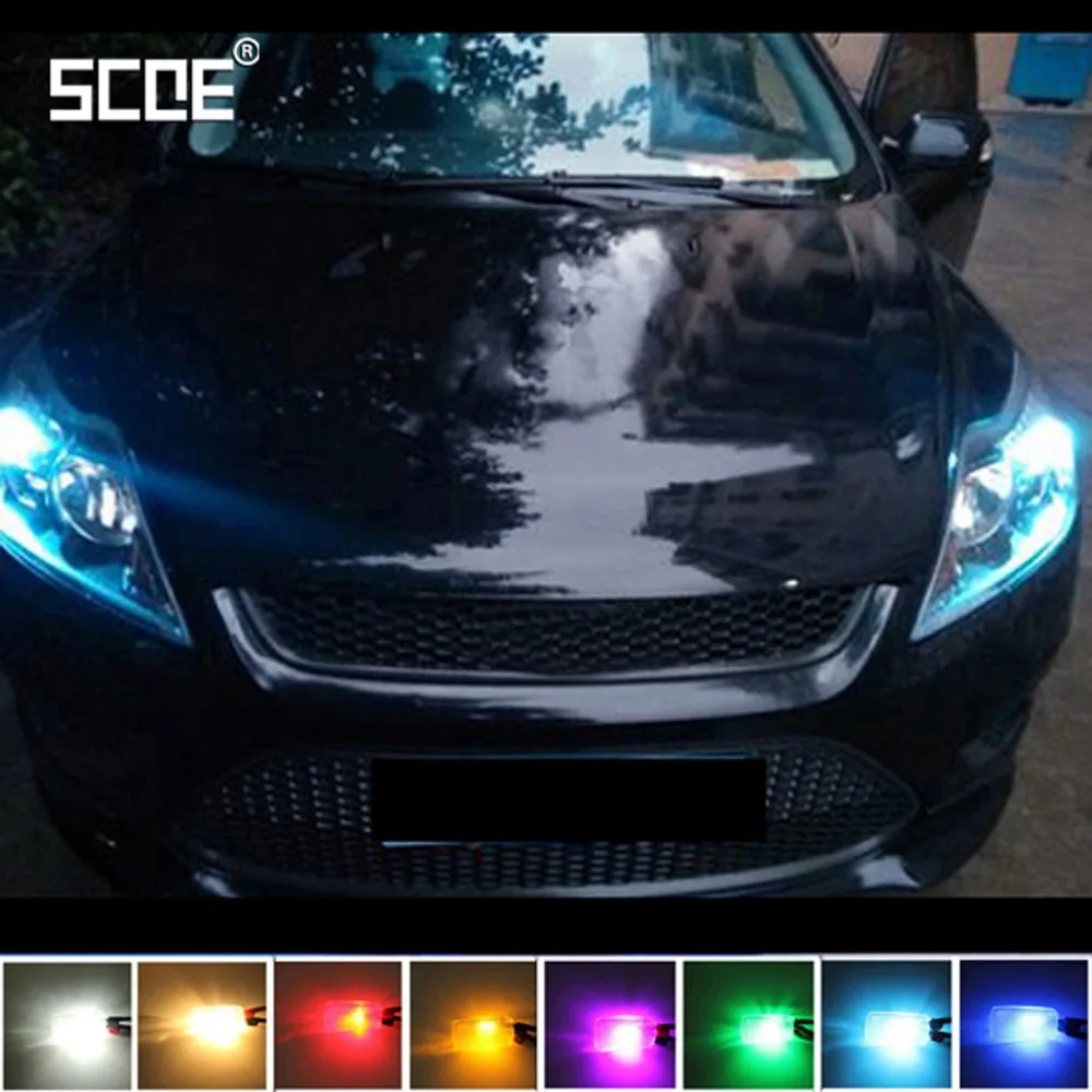 2X светодисветодиодный SCOE T10 W5W для Ford Focus 2 3 4 1 Fiesta Fusion 12SMD парковочный передний