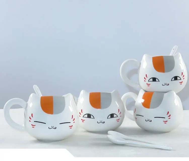 Творческий Нацумэ книга друзей Nyanko Sensei кафе лицо милый катрун керамика Белый Кот живот чай чашка керамика кружка подарок