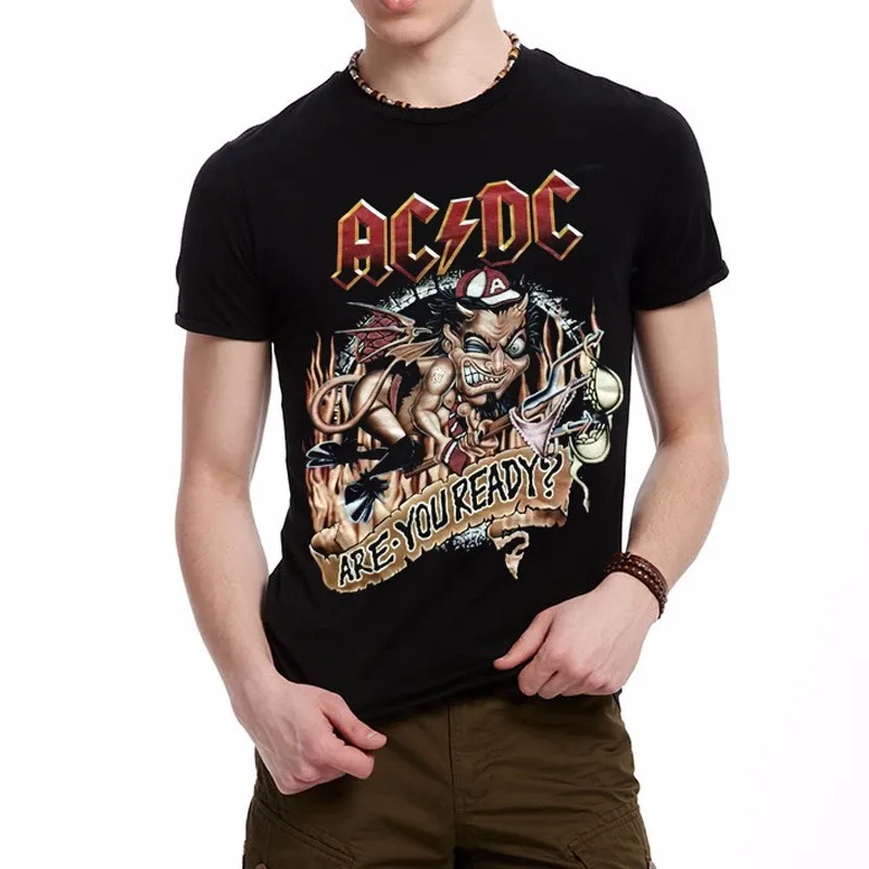 Новинка Дизайн 3d AC DC колокол череп Для мужчин s футболки цепи acdc я получил мой